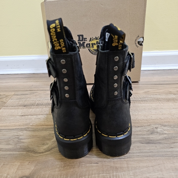 Dr. Martens Jadon Hinge Buckle Leather Platform Boots - Picture 5 of 15